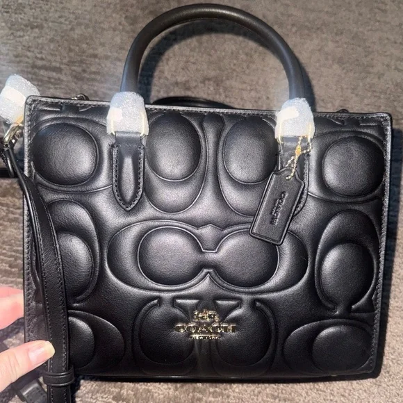 Coach Maggie Small Tote Bag In Signature Leather CY670 Black NWT - Picture 10 of 15